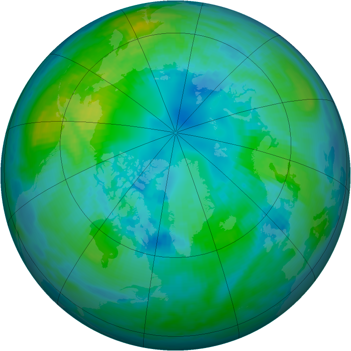 Arctic ozone map for 18 October 1983